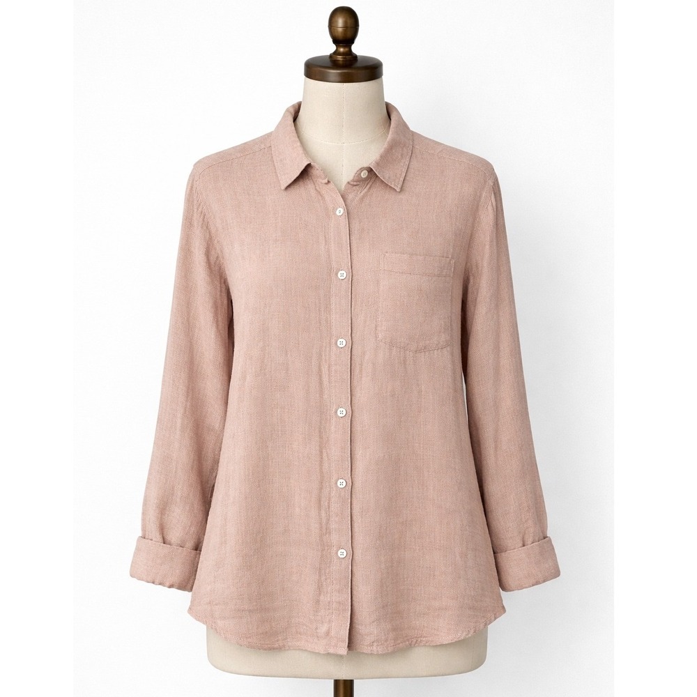 Hatch Maternity Size 1 (S) Cotton The Boyfriend Shirt Button Down Gingham Pink